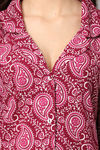 Shararat Cotton Full Length Nightdress - Dark Pink — thumbnail 6